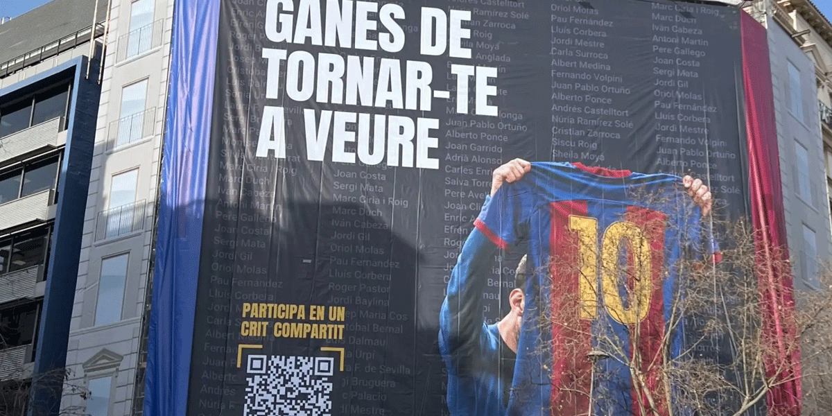 Spanduk Messi Jadi Senjata Kampanye Marc Ciria Spanduk Messi Jadi Senjata Kampanye Marc Ciria